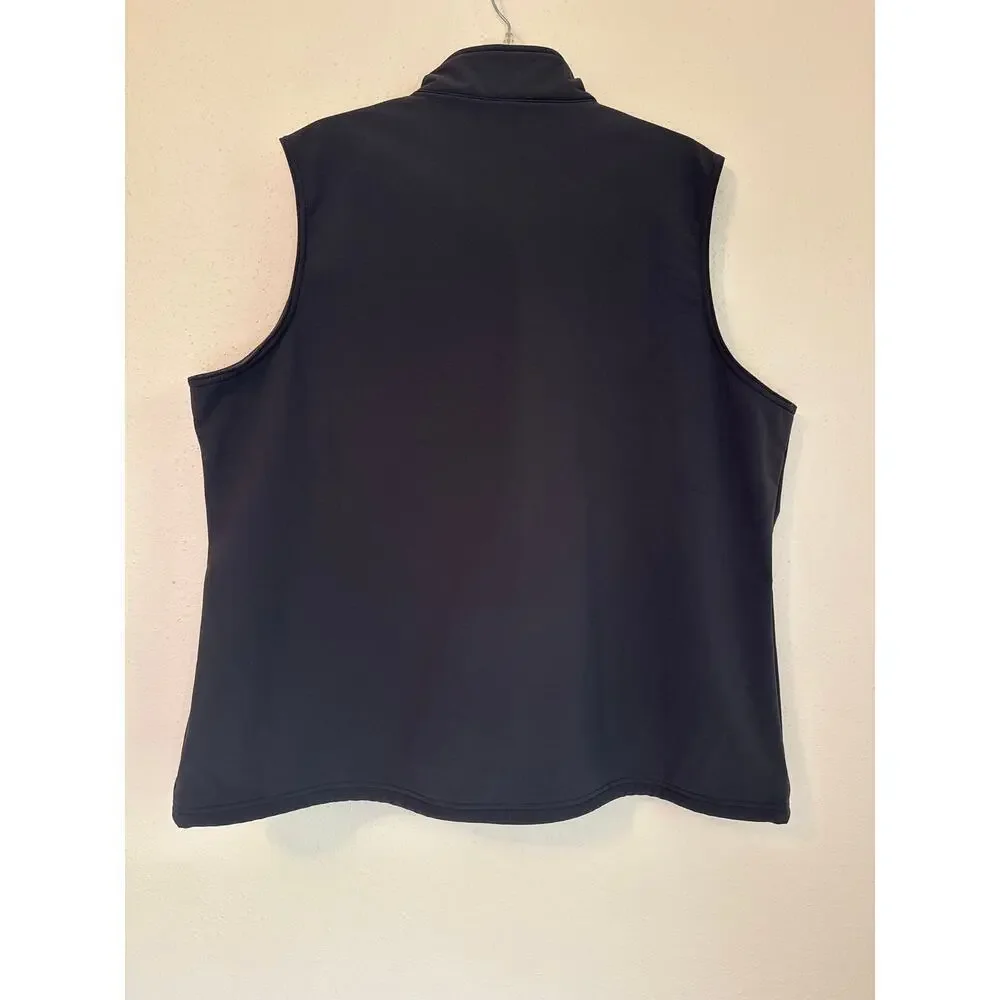 Vantage Men’s Softshell Fleece Lined Vest With Pockets Black Size 2X Golf - Picture 5 of 10